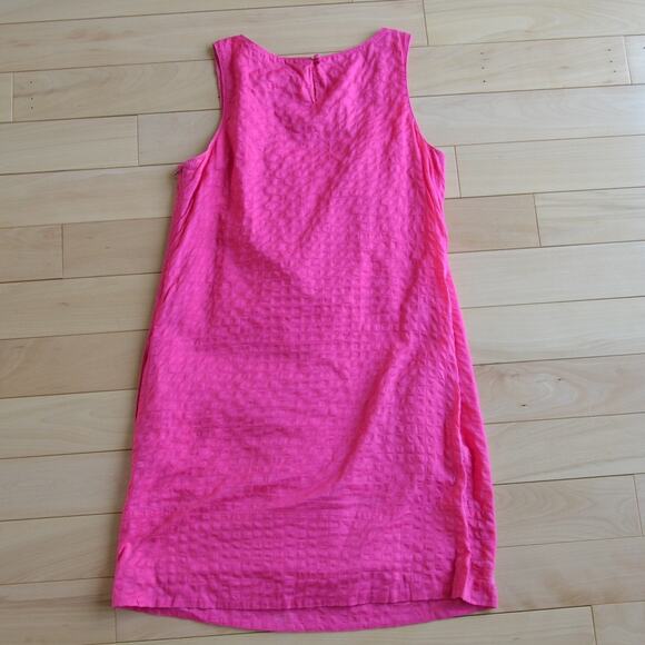 J. Crew Pink Textured Sleeveless Midi Sheath Dress Size 0 - Picture 4 of 4